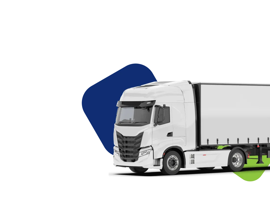 Грузовой автомобиль на светлом фоне с графическими элементами